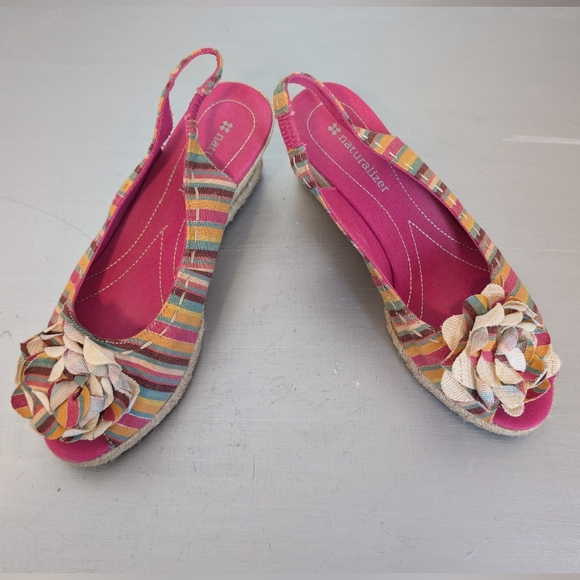 Naturalizer Women's Multicolor Slingback Wedge Sandals 8 M - Picture 3 of 14